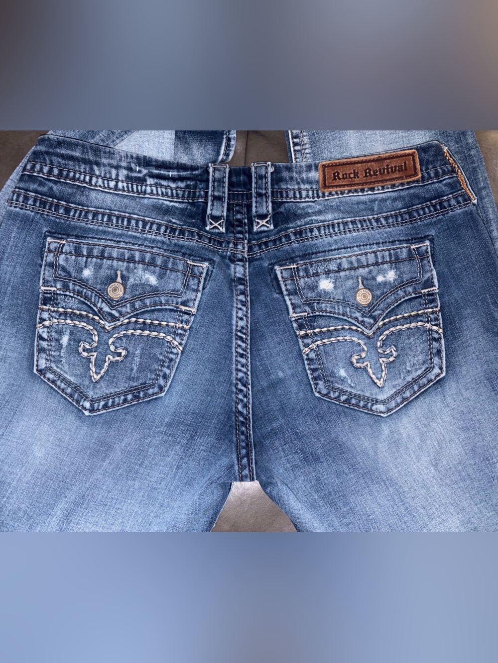 Rock Revival Alivia Easy Straight Distressed Jeans Women’s Size 31 Western - Picture 6 of 10
